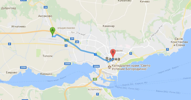 Private Taxi Transfer Varna Airport to Varna city, Easy Booking system